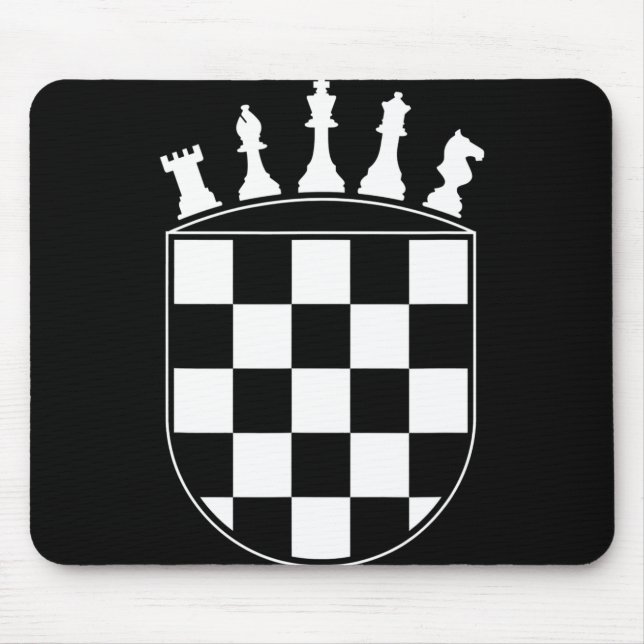 Mousepad Presentes do jogador de xadrez para croatas - Band (Frente)