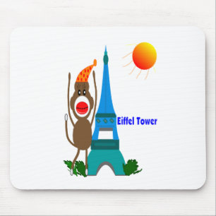 Mousepad Presentes do macaco da peúga da torre Eiffel
