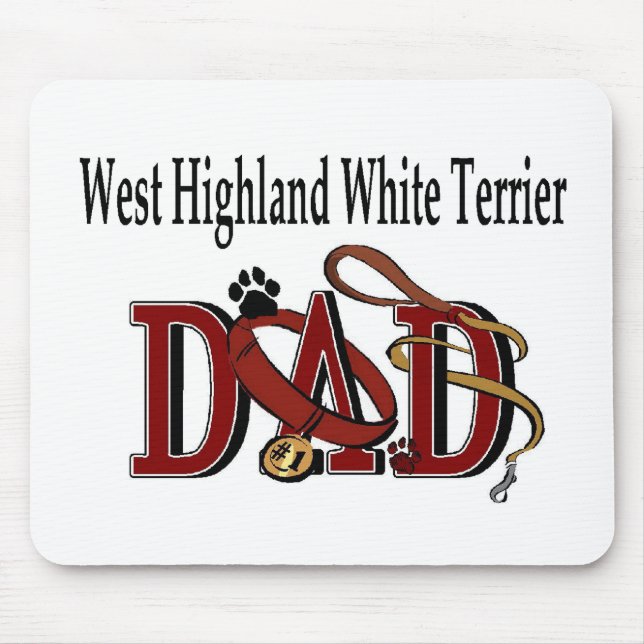 Mousepad Presentes do Pai de Terrier Branco da West Highlan (Frente)