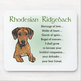 Mousepad Presentes do Rhodesian Ridgeback