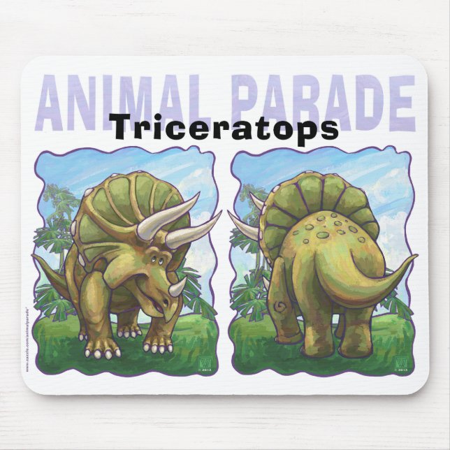Mousepad Presentes e acessórios do Triceratops (Frente)