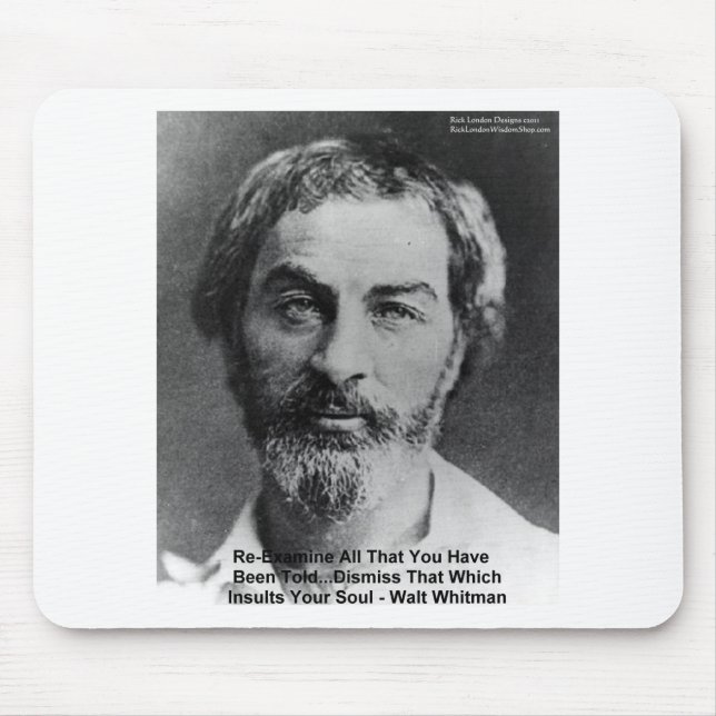 Mousepad Presentes e Cartões com Citação de Walt Whitman "I (Frente)