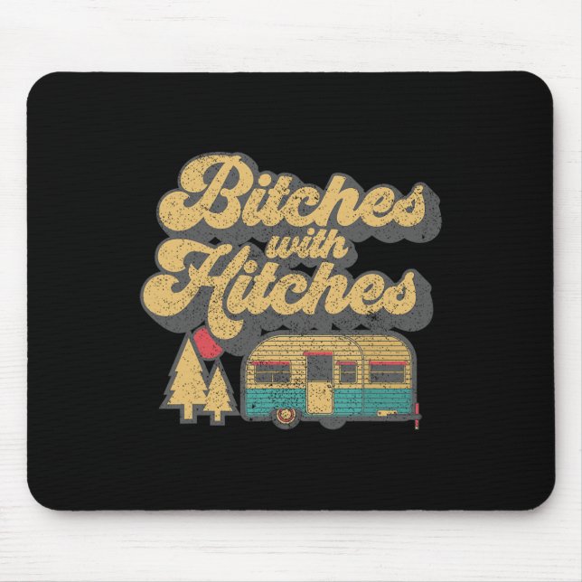 Mousepad Presentes Engraçados de Camping Retro com Reboques (Frente)