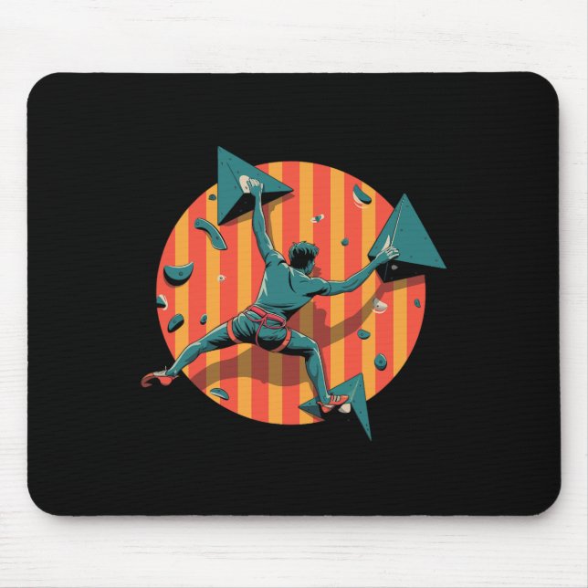 Mousepad Presentes Esportivos de Escalada em Parede Retro p (Frente)
