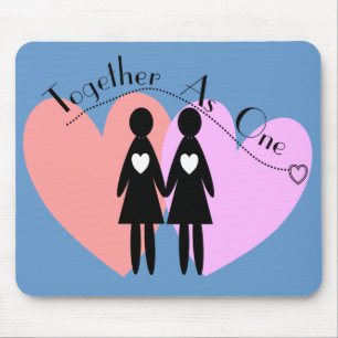 Mousepad Presentes lésbicas "junto como um "