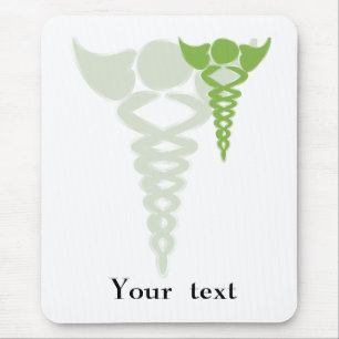 Mousepad presentes médicos verdes caduceus