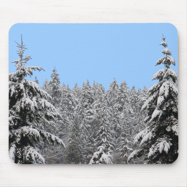 Mousepad Presentes na Floresta de Neve na Paisagem de Inver (Frente)