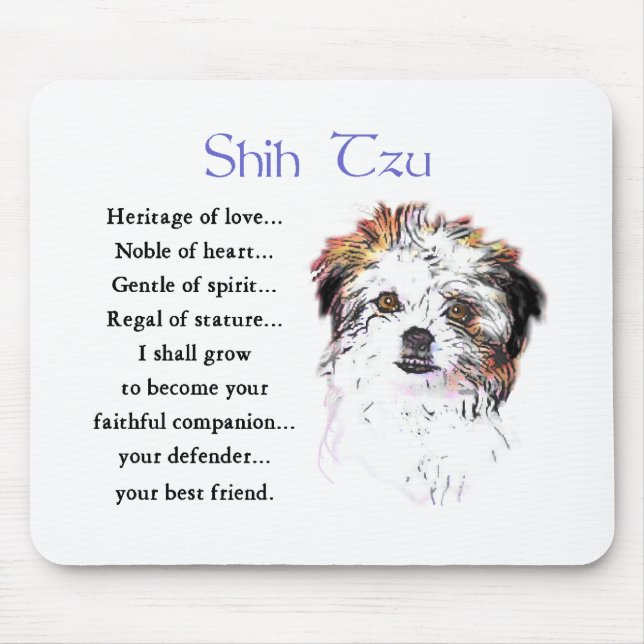 Mousepad Presentes para Amantes de Shih Tzu (Frente)