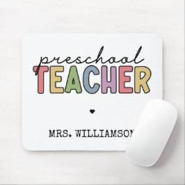 Mousepad Presentes personalizados do professor pré-escolar 