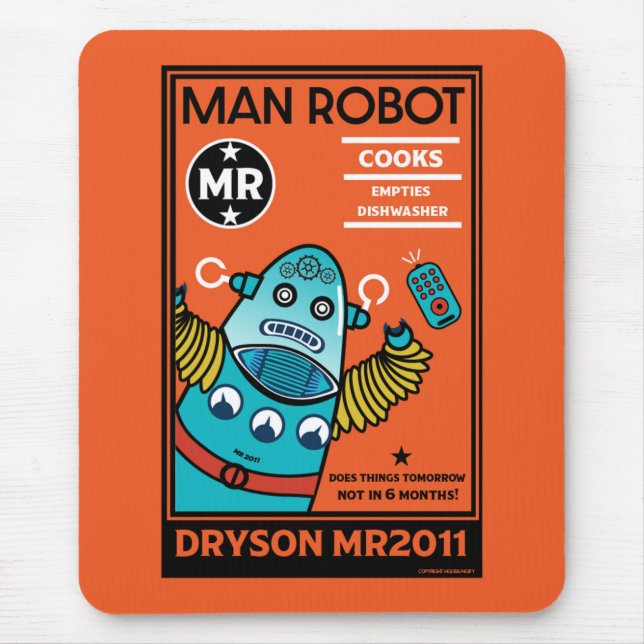 Mousepad Presentes Robôs Para Aniversário Ou Casamento (Frente)