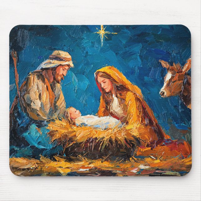Mousepad Presépio, bela ilustração, (Frente)