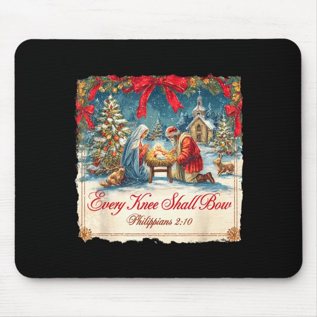 Mousepad Presépio de Natal Xmas Todo Joelho se Dobrará (Frente)