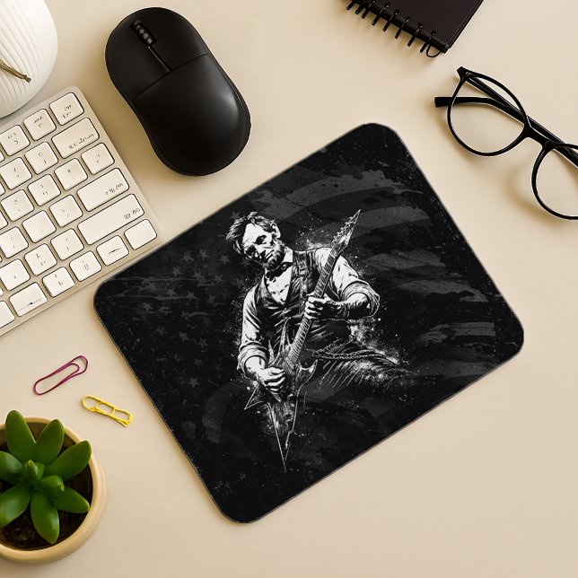 Mousepad President Abraham Lincoln Playing Guitar (Criador carregado)