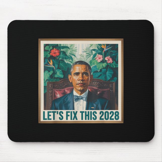 Mousepad President Barack Obama 2028 Rtrait Patriotic Democ (Frente)