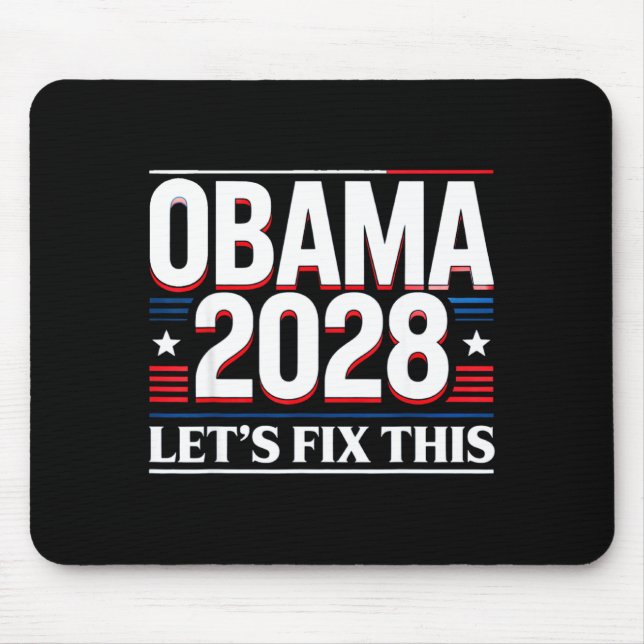 Mousepad President Barack Obama 2028 Rtrait Patriotic Democ (Frente)
