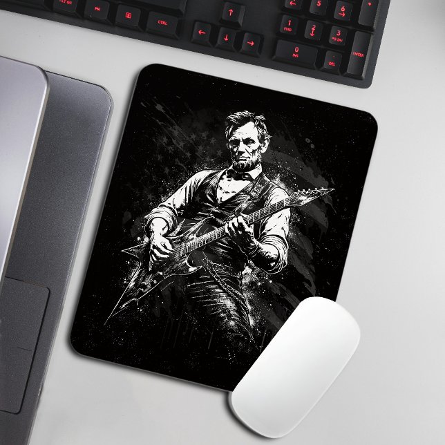 Mousepad Presidente Abraham Lincoln Tocando Violão (Criador carregado)
