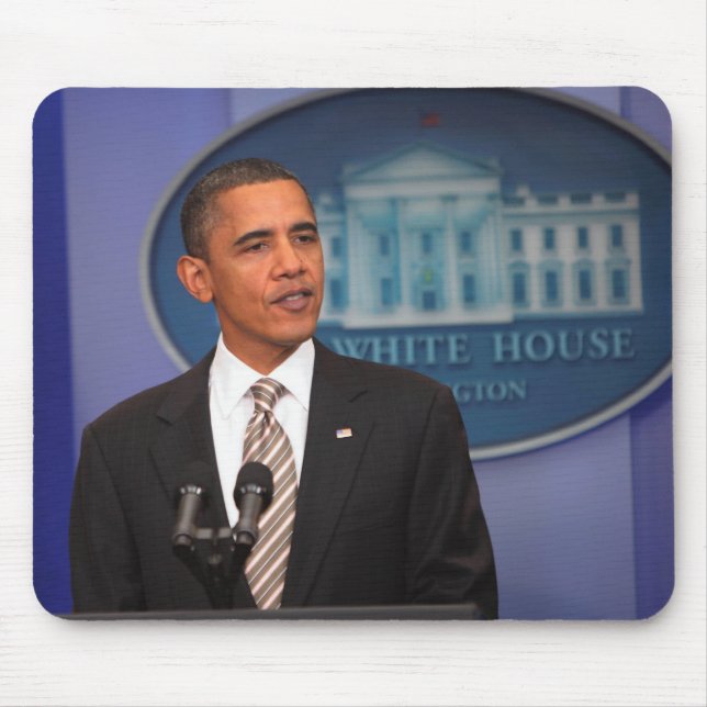 Mousepad Presidente Barack Obama faz um anúncio (Frente)