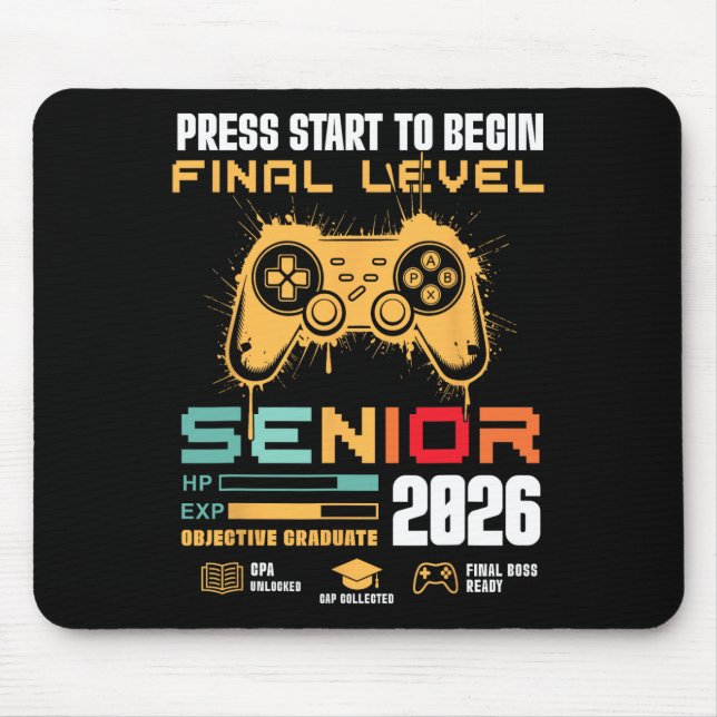Mousepad Pressione Iniciar Para Iniciar o Nível Final Sênio (Frente)