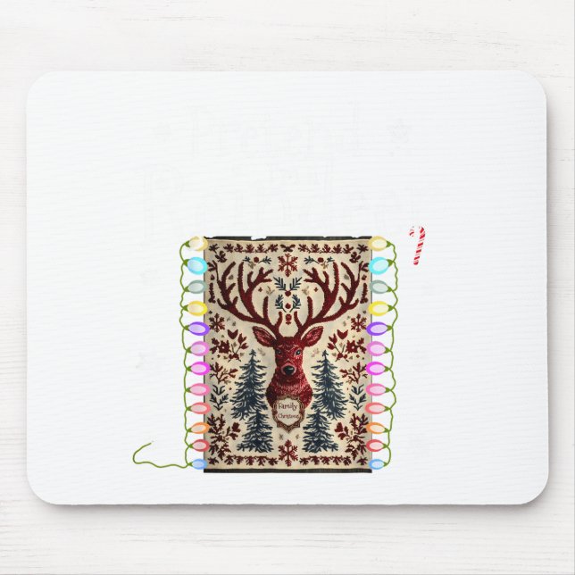 Mousepad Pretend I'm A Reindeer Funny Deer Xmas Lights Ugly (Frente)