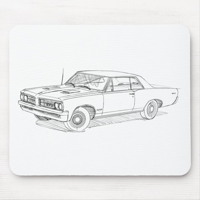 Mousepad Preto 1964 de Pontiac GTO (Frente)