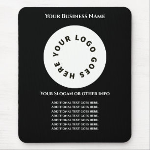 Mousepad Preto adicione seu próprio texto e logotipo