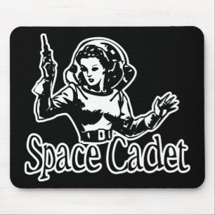 Mousepad Preto & branco do cadete do espaço