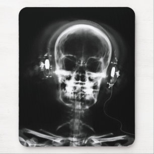 MOUSEPAD PRETO CINZENTO DE ESQUELETO & BRANCO DA MÚSICA DO