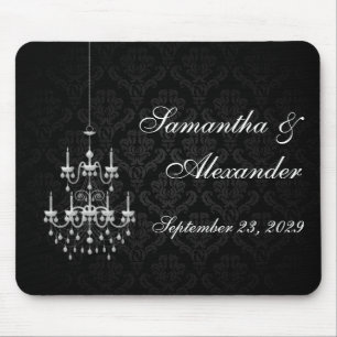 Mousepad Preto com a silhueta branca do candelabro