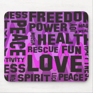 Mousepad preto das afirmações - rosa da cavidade