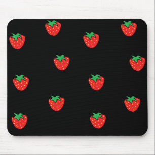 Mousepad Preto das morangos