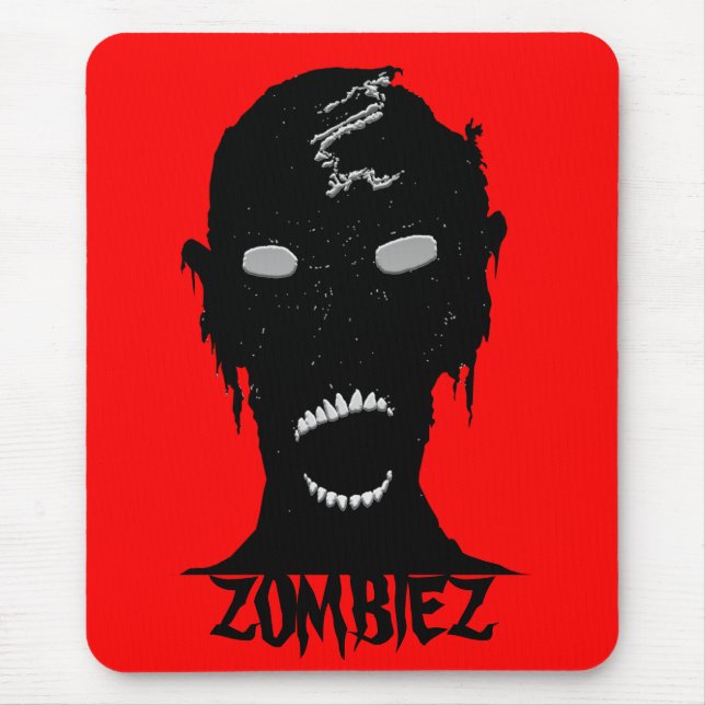 MOUSEPAD PRETO DE ZOMBIEZ. & VERMELHO (Frente)