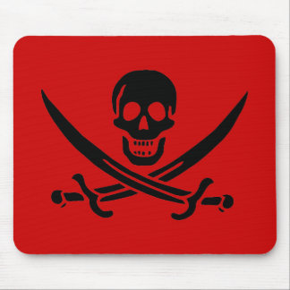 Mousepad preto do crânio de Jack Rackham