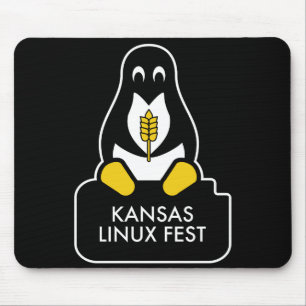 Mousepad Preto do mouse Fest do Kansas Linux