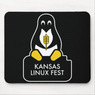 Mousepad Preto do mouse Fest do Kansas Linux