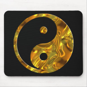 Mousepad Preto do OURO de Yin & de Yang