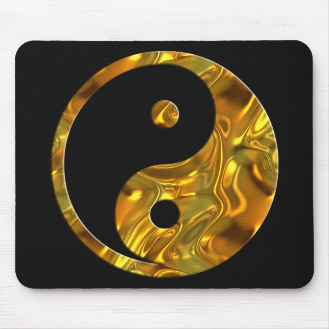 Mousepad Preto do OURO | de Yin & de Yang (Frente)