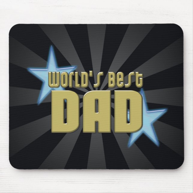 Mousepad Preto do pai do mundo o melhor/dia dos pais legal (Frente)