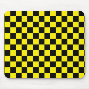 Mousepad Preto e amarelo Checkered