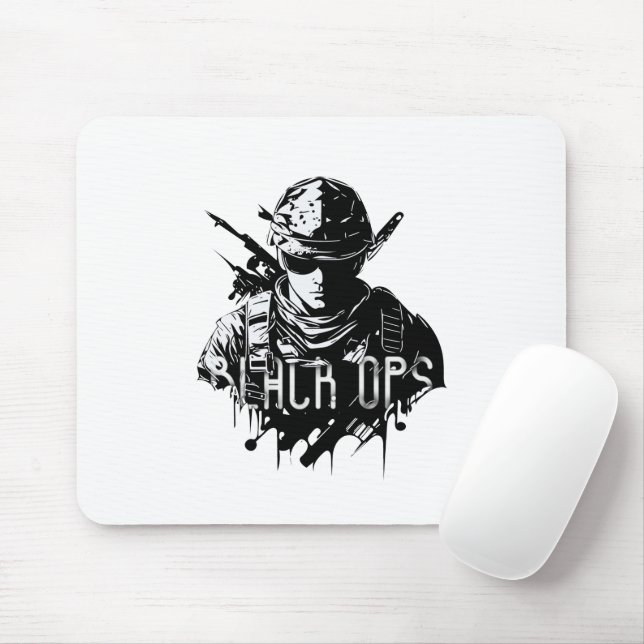 Mousepad preto e branco (Com mouse)
