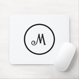 Mousepad Preto e branco iniciais personalizados