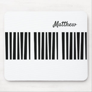 Mousepad Preto e branco minimalista personalizado