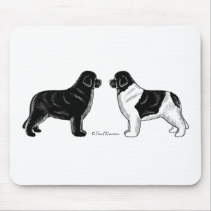 Mousepad Preto e cão de Landseer Terra Nova