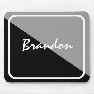 Mousepad Preto e Prateado Personalizado de Baixo P