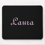 Mousepad Preto e Rosa Elegante<br><div class="desc">Eu uso um mouse destacável com meu laptop todos os dias por uma variedade de razões. Assim,  um mouse pad ainda é importante para mim. Este é um simples,  mas elegante mouse pad cuja beleza se encontra nas cores e no estilo das letras. Aproveite. Personalizável. Por Sharon Lee Hudson.</div>