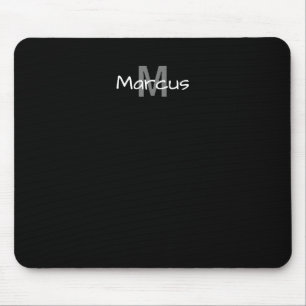 Mousepad Preto Elegante Monograma