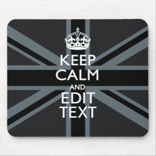Mousepad Preto em Preto Mantenha Calmo Tomada Personalizada