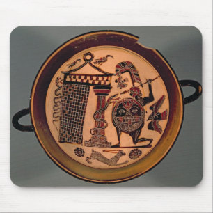 Mousepad Preto-figura copo de Laconian que descreve um atta