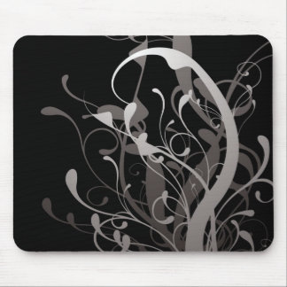 Mousepad preto floral abstrato
