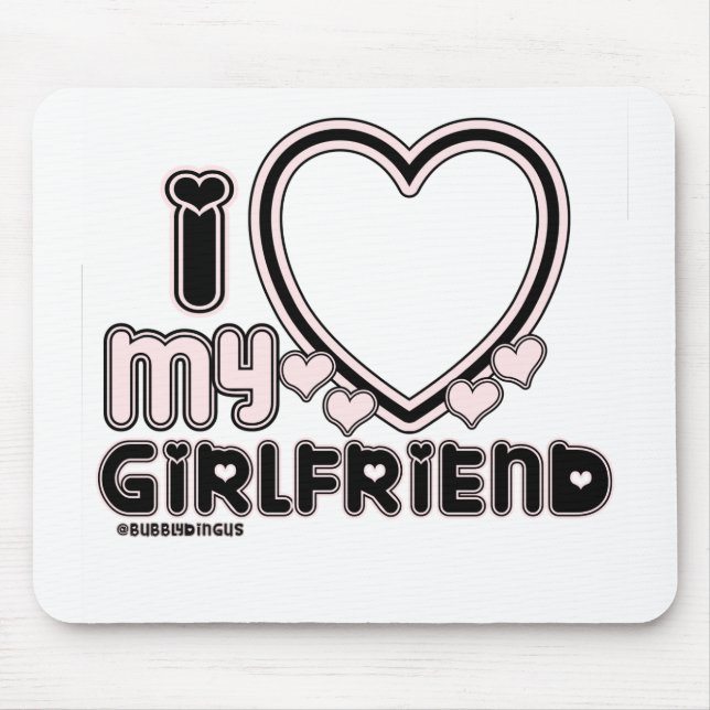 Mousepad preto i luv 1 (Frente)
