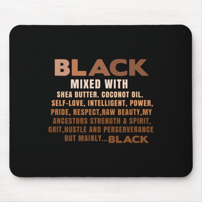 Mousepad Preto Misturado Com Manteiga De Karité Mês Da Hist (Frente)